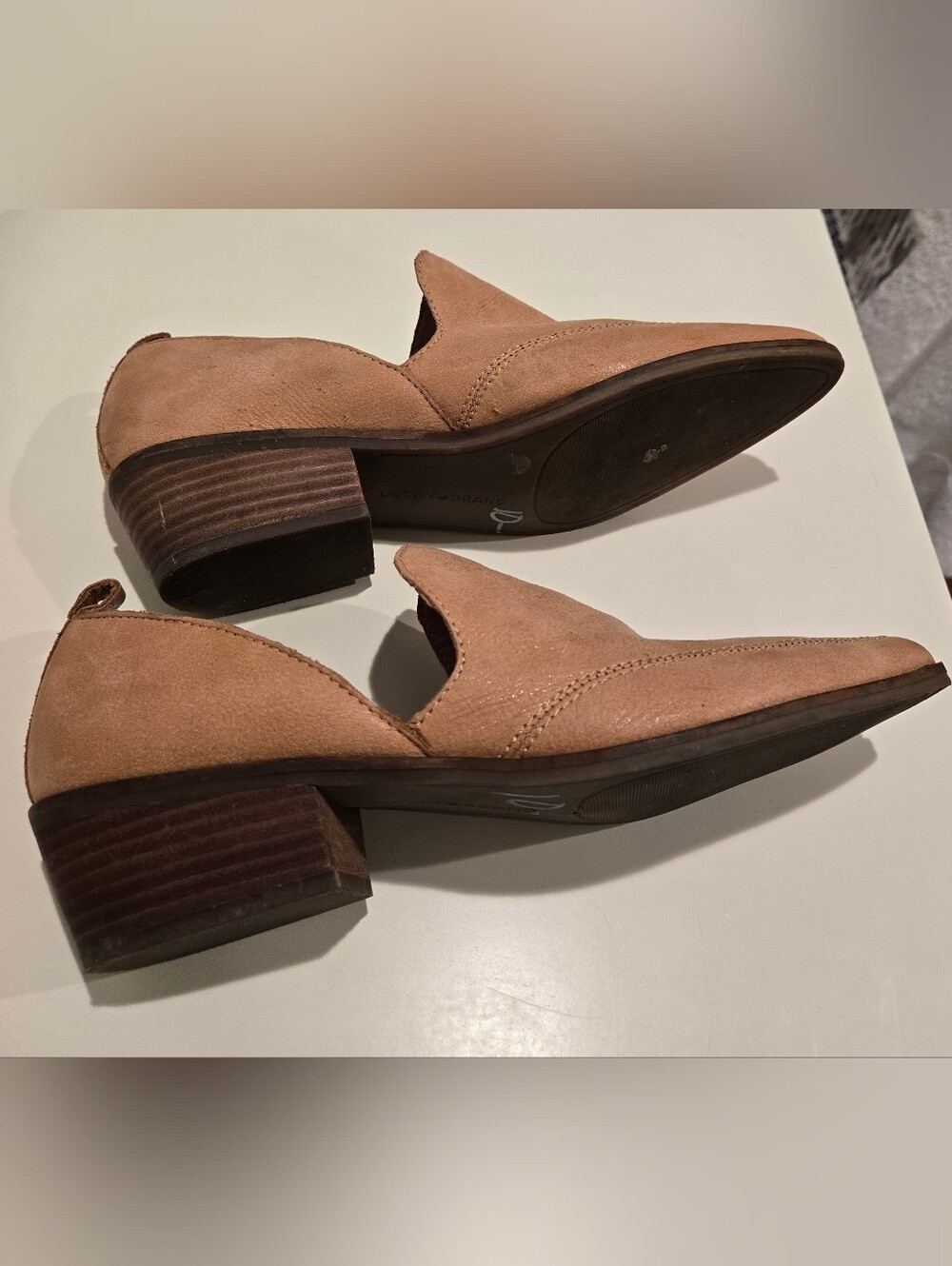 Womens Lucky Brand Size 10 Slide On Leather Shoes - Picture 3 of 4